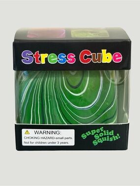 Swirl Sugar Stress Cube Squishy Toy - Green Marble Swirl Cube